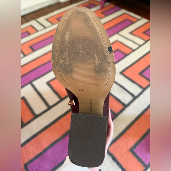 Vince Camuto Tall Leather Extra Wide Calf 9.5 Block-Heel Boots - Rich Mahogany - Picture 10 of 12